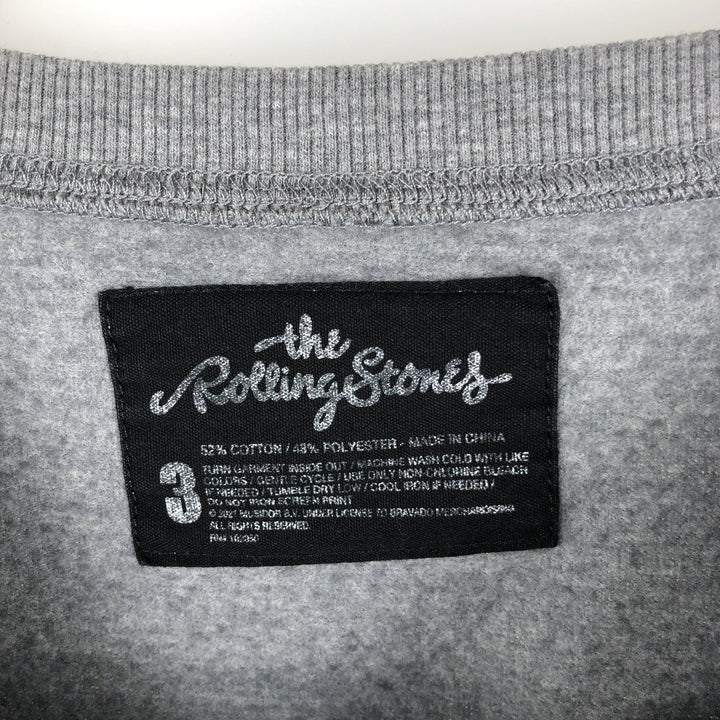 THE ROLLING STONES band sweatshirt, men's size XL cotton gray type Vintage Second Hand