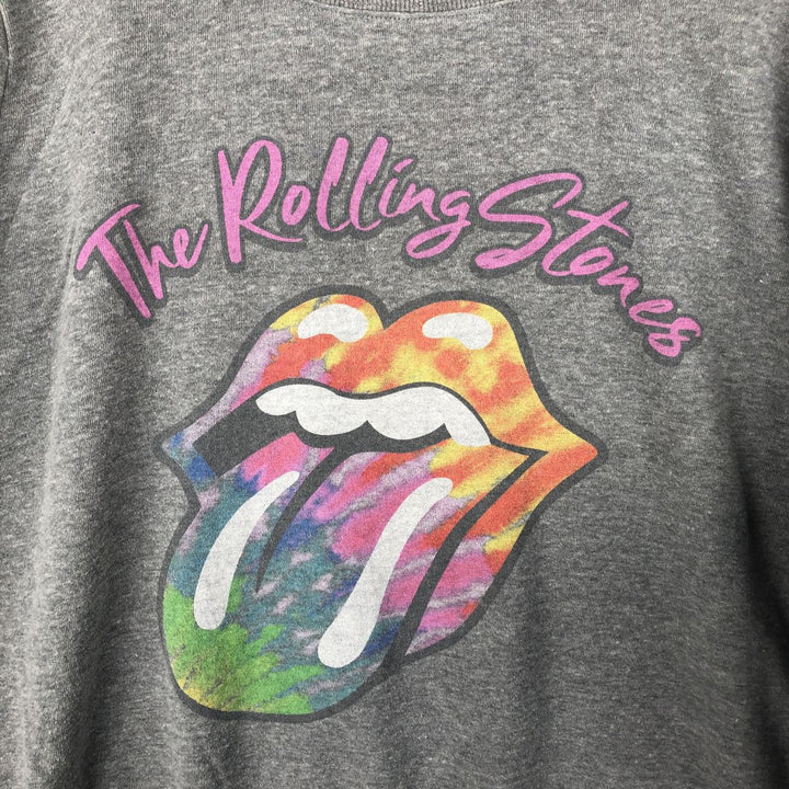THE ROLLING STONES band sweatshirt, men's size XL cotton gray type Vintage Second Hand