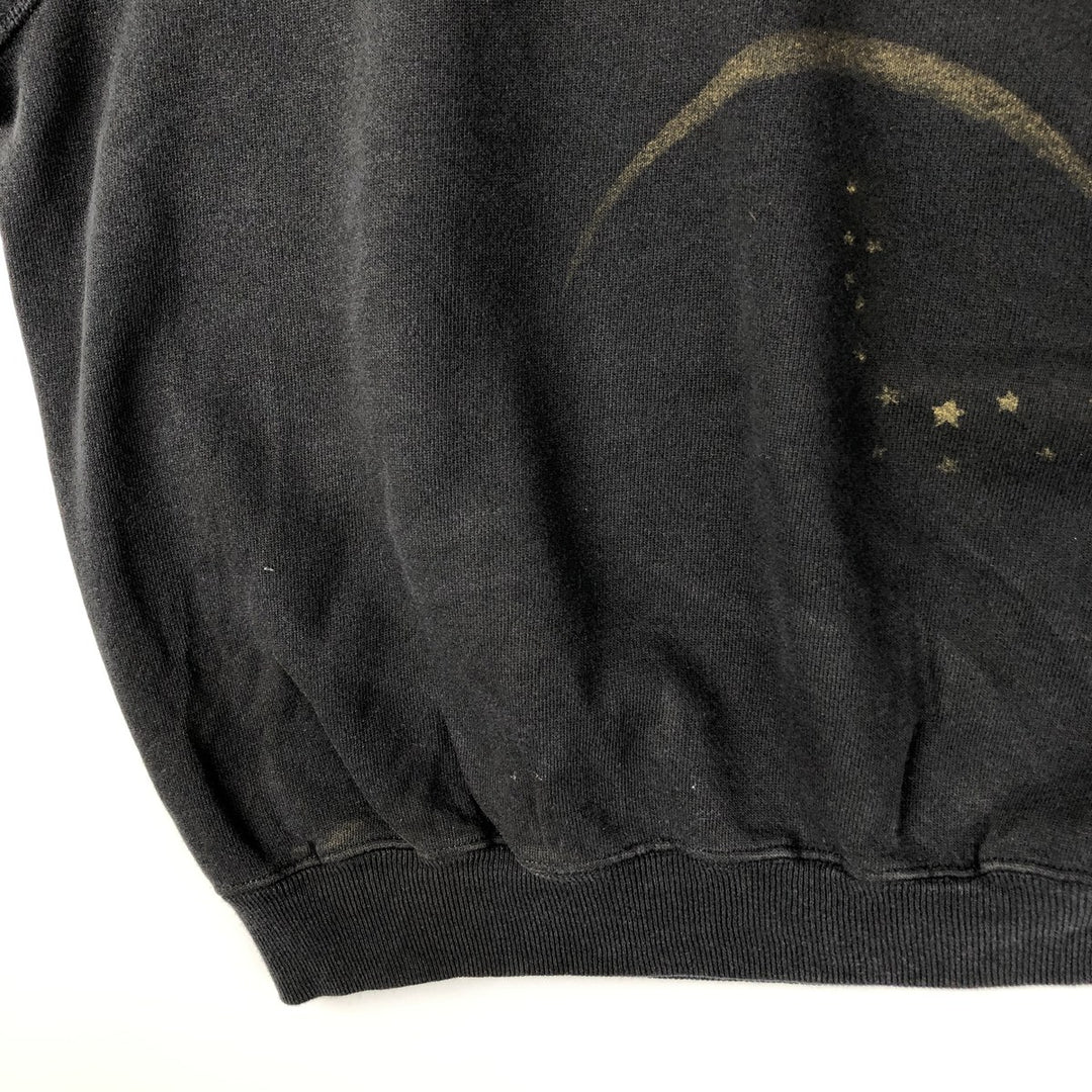 Vintage 80'S Hanes Blue Tag Printed Sweatshirt, Made in USA, Men's XL cotton black type Vintage Second Hand