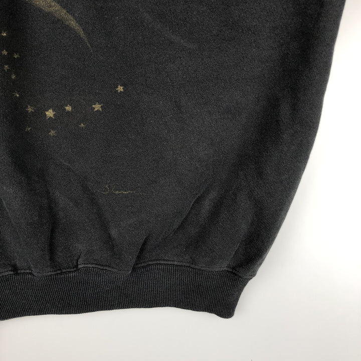 Vintage 80'S Hanes Blue Tag Printed Sweatshirt, Made in USA, Men's XL cotton black type Vintage Second Hand