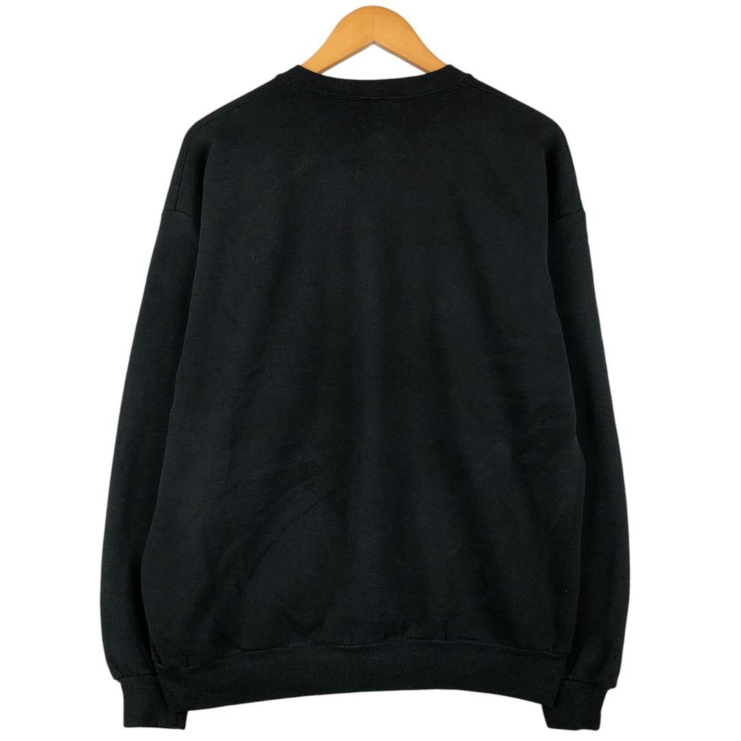 Vintage 80s-90'S Jerzees printed sweatshirt, sweatshirt, made in USA, men's XL size cotton black type Vintage Second Hand