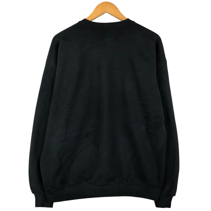 Vintage 80s-90'S Jerzees printed sweatshirt, sweatshirt, made in USA, men's XL size cotton black type Vintage Second Hand