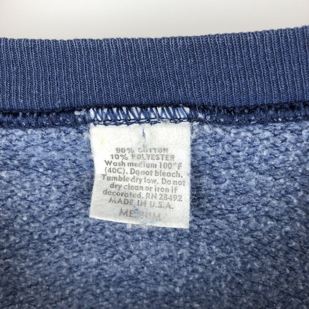 Printed sweatshirt, Made in USA, Men's size M cotton blue type Vintage Second Hand