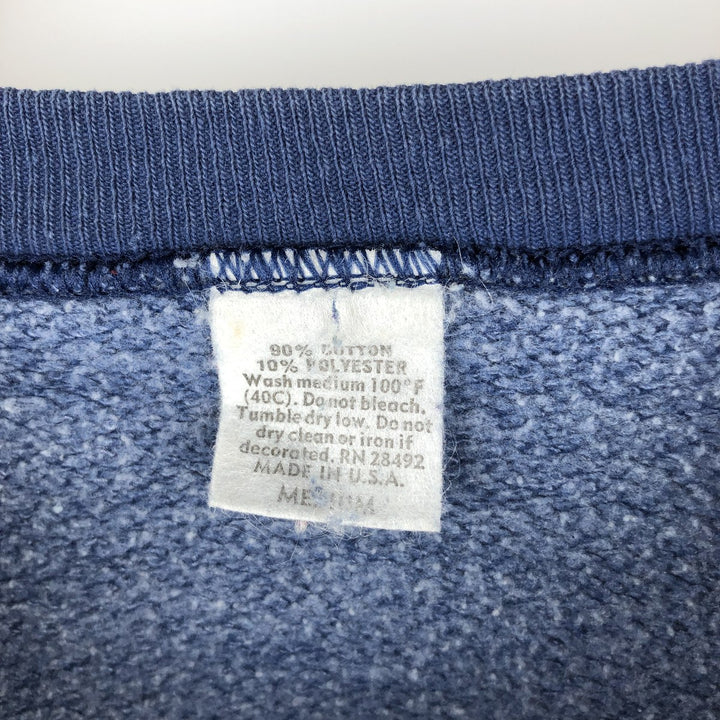 Printed sweatshirt, Made in USA, Men's size M cotton blue type Vintage Second Hand