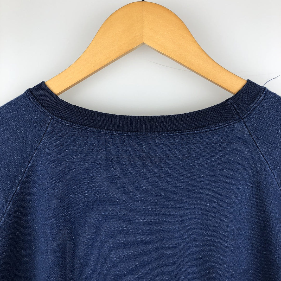 Printed sweatshirt, Made in USA, Men's size M cotton blue type Vintage Second Hand