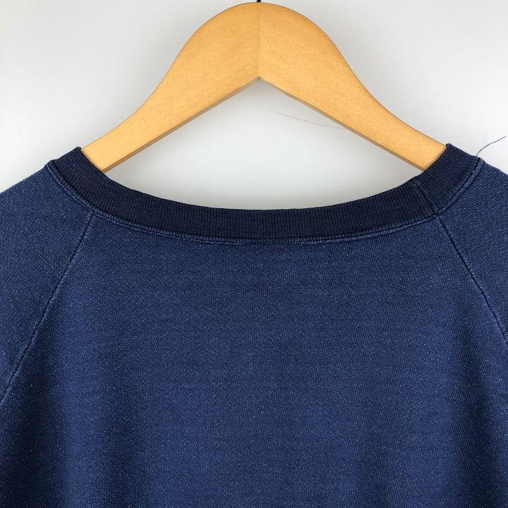 Printed sweatshirt, Made in USA, Men's size M cotton blue type Vintage Second Hand