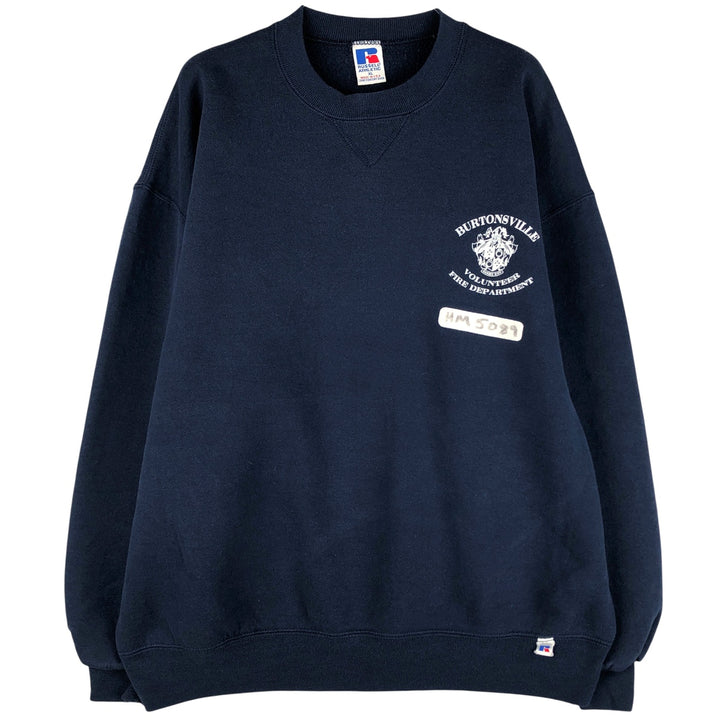 Vintage 80s-90'S Russell printed sweatshirt, Made in USA, Men's XL cotton navy blue type Vintage Second Hand