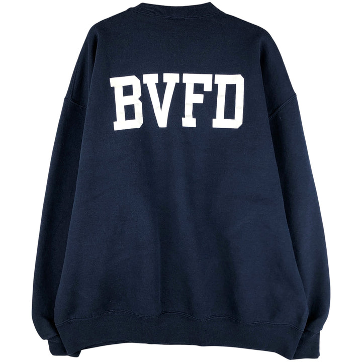 Vintage 80s-90'S Russell printed sweatshirt, Made in USA, Men's XL cotton navy blue type Vintage Second Hand