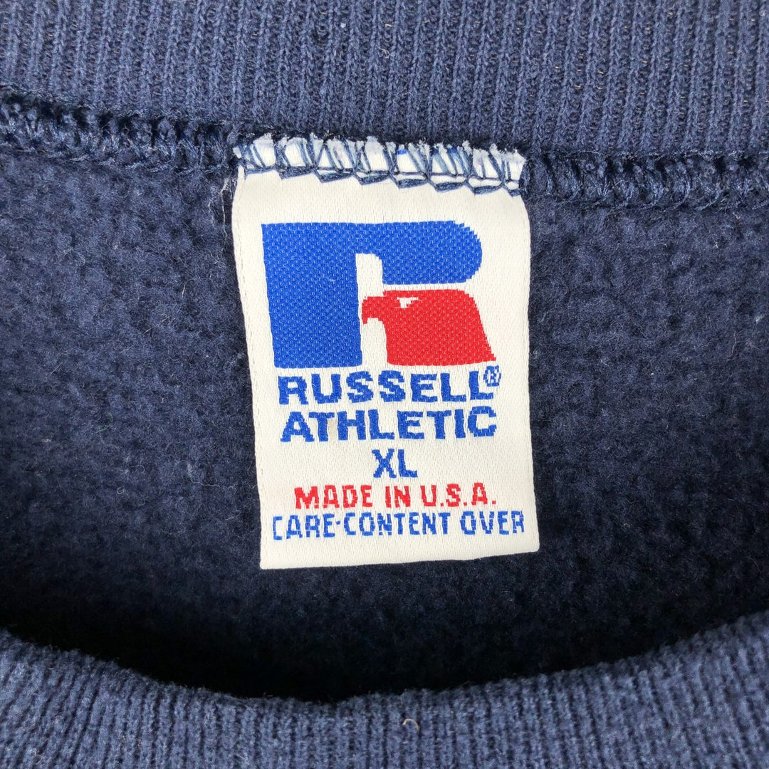 Vintage 80s-90'S Russell printed sweatshirt, Made in USA, Men's XL cotton navy blue type Vintage Second Hand