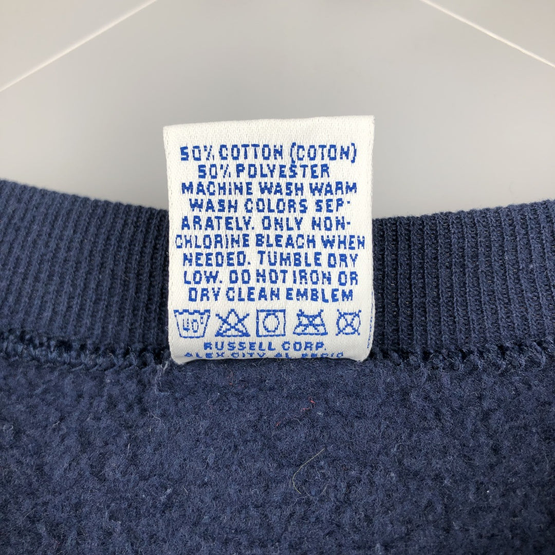 Vintage 80s-90'S Russell printed sweatshirt, Made in USA, Men's XL cotton navy blue type Vintage Second Hand