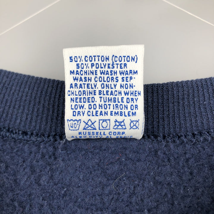 Vintage 80s-90'S Russell printed sweatshirt, Made in USA, Men's XL cotton navy blue type Vintage Second Hand