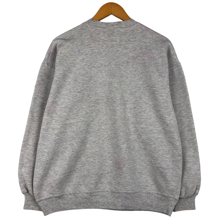 Vintage 80s-90'S Jerzees printed sweatshirt, sweatshirt, made in USA, men's XL size cotton gray type Vintage Second Hand