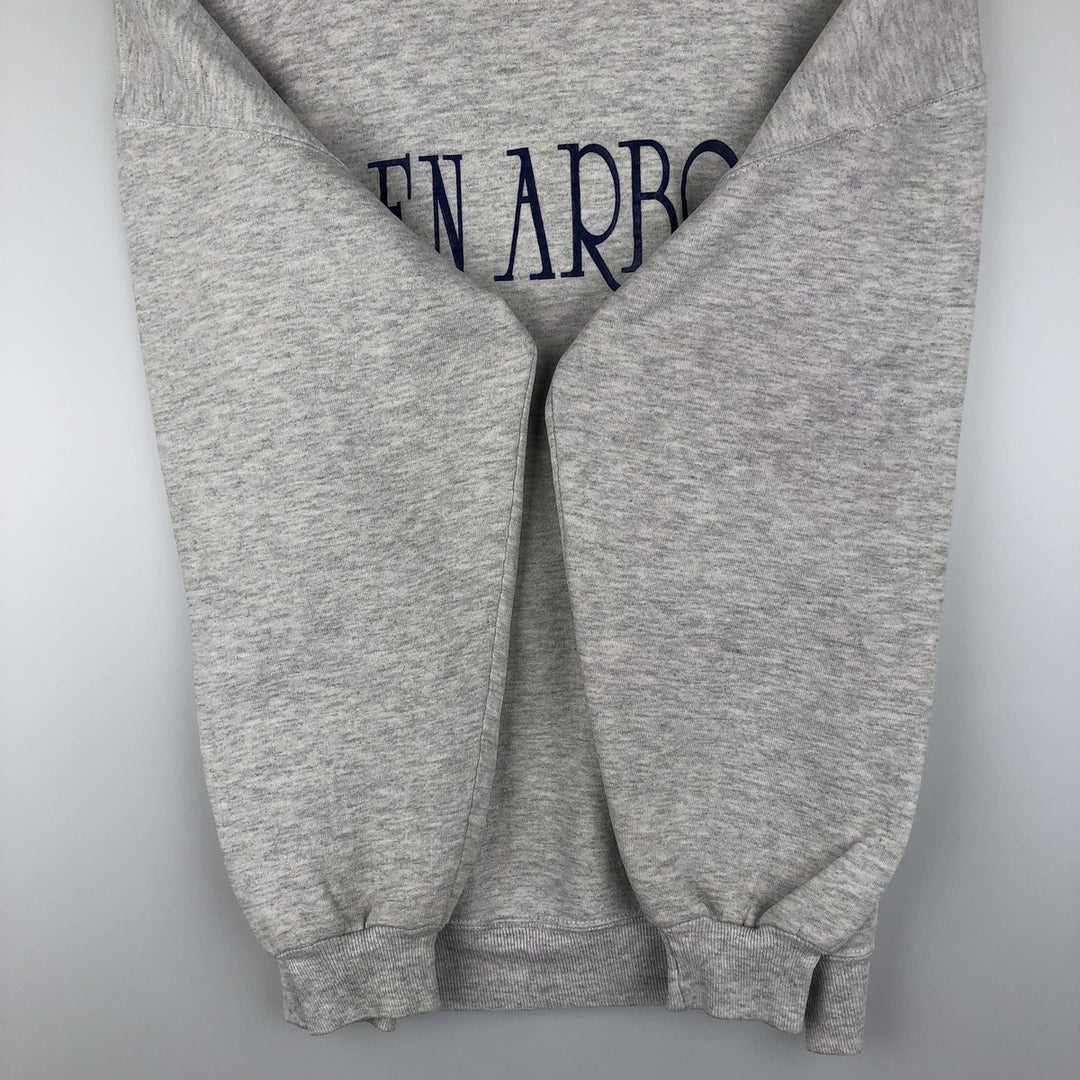 Vintage 80s-90'S Jerzees printed sweatshirt, sweatshirt, made in USA, men's XL size cotton gray type Vintage Second Hand