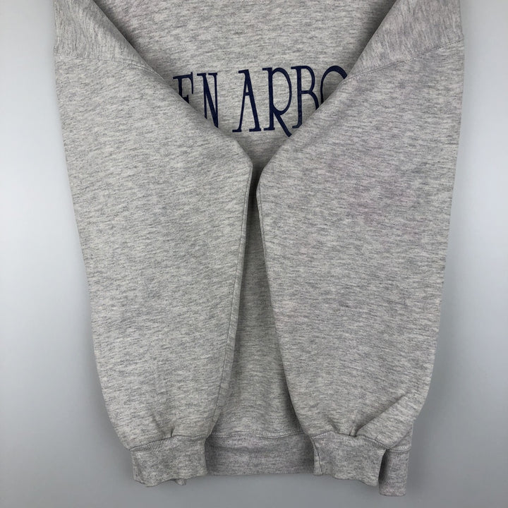 Vintage 80s-90'S Jerzees printed sweatshirt, sweatshirt, made in USA, men's XL size cotton gray type Vintage Second Hand