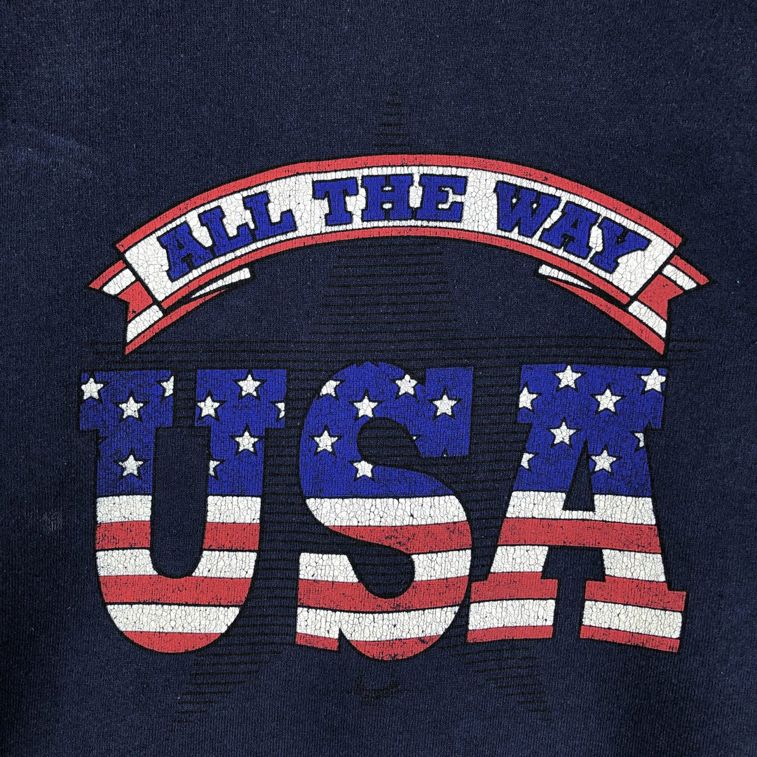Vintage 90'S TEASE A NEW YORK printed sweatshirt, made in the USA, size L, men's cotton navy blue type Vintage Second Hand