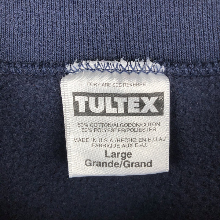 Vintage 90'S Tultex printed sweatshirt, USA made, men's size L. cotton navy blue type Vintage Second Hand