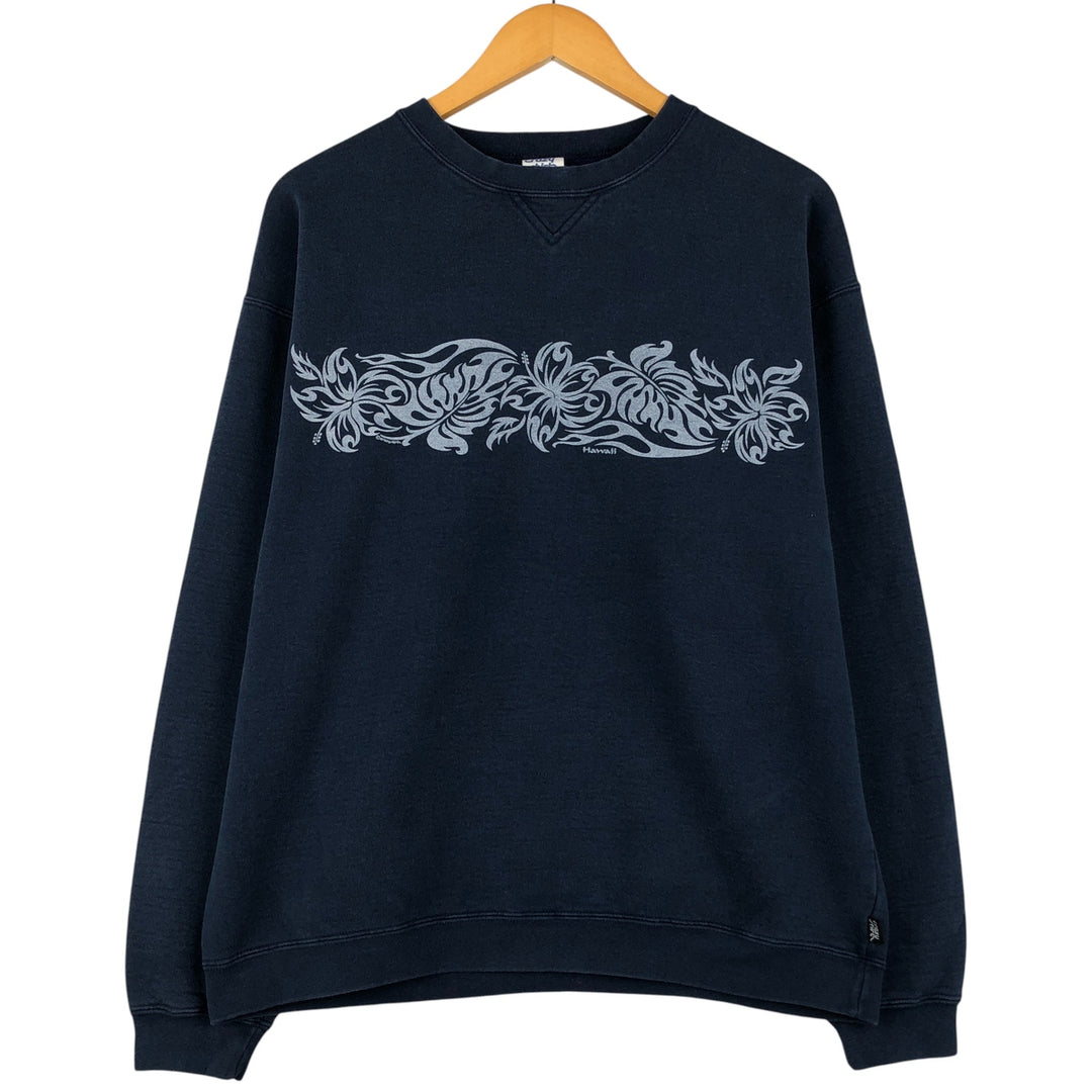 Crazy Shirt Printed Sweatshirt, Men's Size M cotton navy blue type Vintage Second Hand