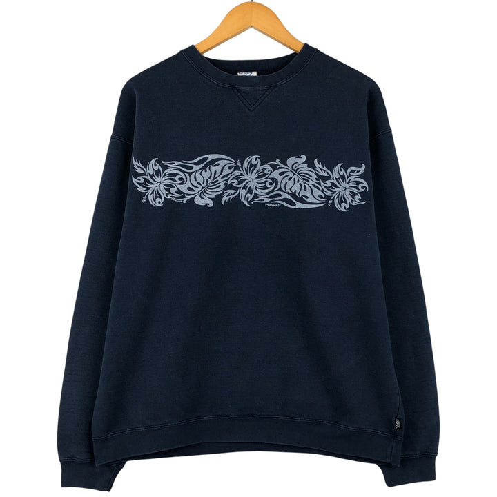 Crazy Shirt Printed Sweatshirt, Men's Size M cotton navy blue type Vintage Second Hand