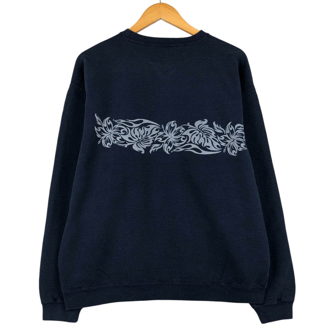 Crazy Shirt Printed Sweatshirt, Men's Size M cotton navy blue type Vintage Second Hand