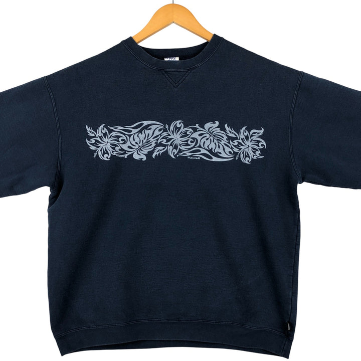 Crazy Shirt Printed Sweatshirt, Men's Size M cotton navy blue type Vintage Second Hand