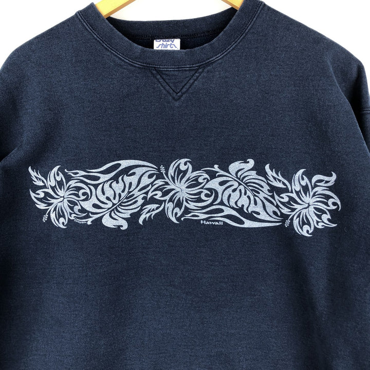 Crazy Shirt Printed Sweatshirt, Men's Size M cotton navy blue type Vintage Second Hand