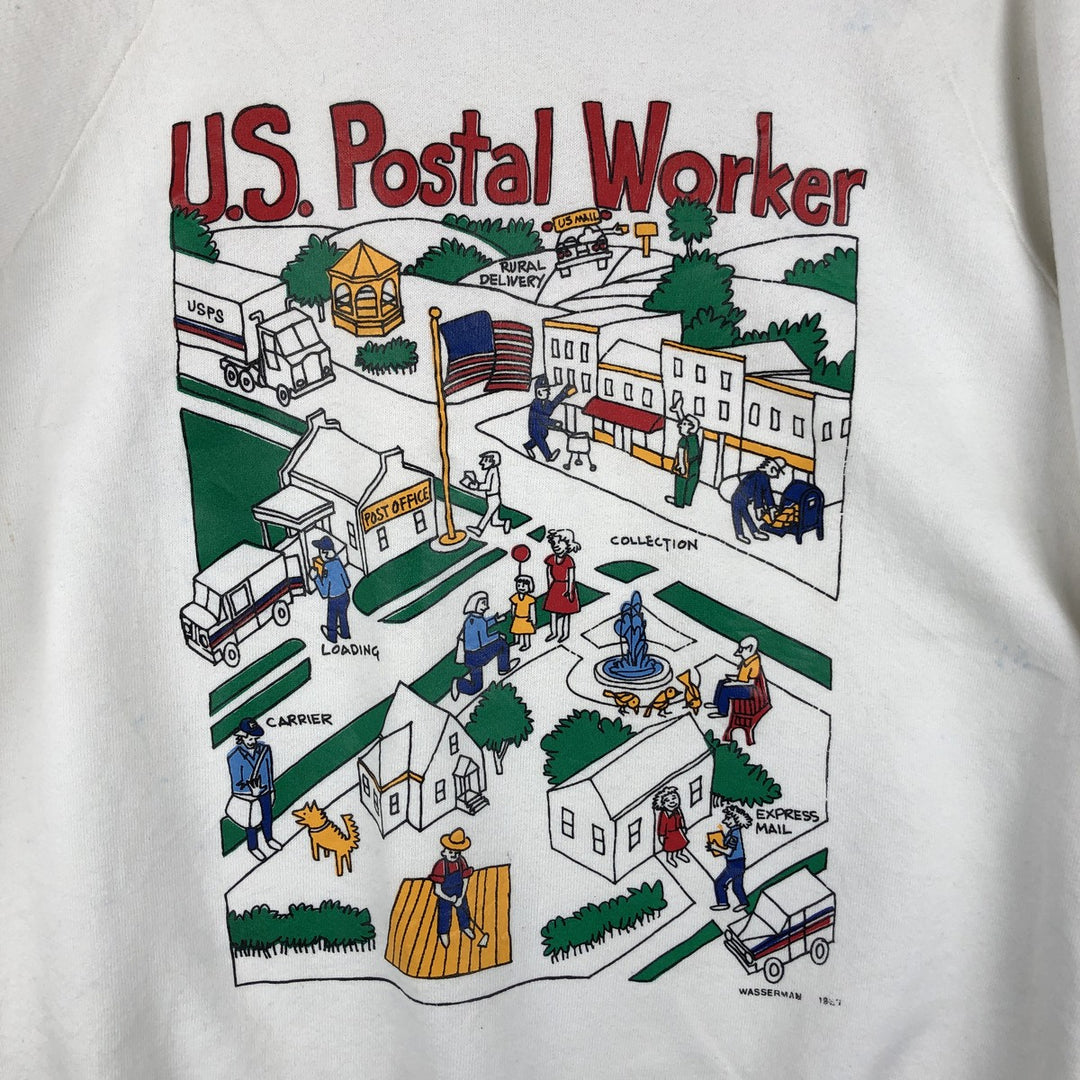 Vintage 80'S Fruit of the Loom printed sweatshirt, made in the USA, size M for men cotton white type Vintage Second Hand