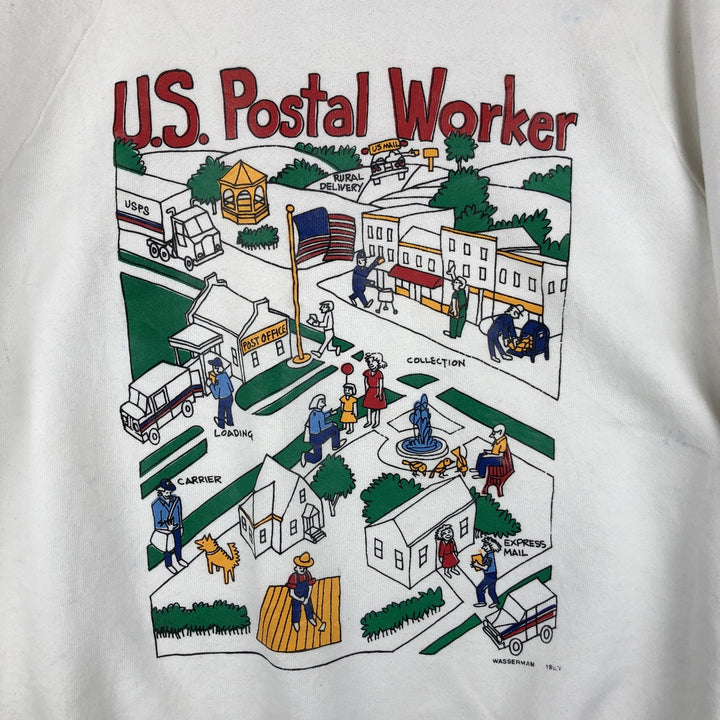 Vintage 80'S Fruit of the Loom printed sweatshirt, made in the USA, size M for men cotton white type Vintage Second Hand