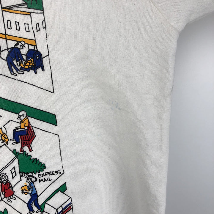 Vintage 80'S Fruit of the Loom printed sweatshirt, made in the USA, size M for men cotton white type Vintage Second Hand