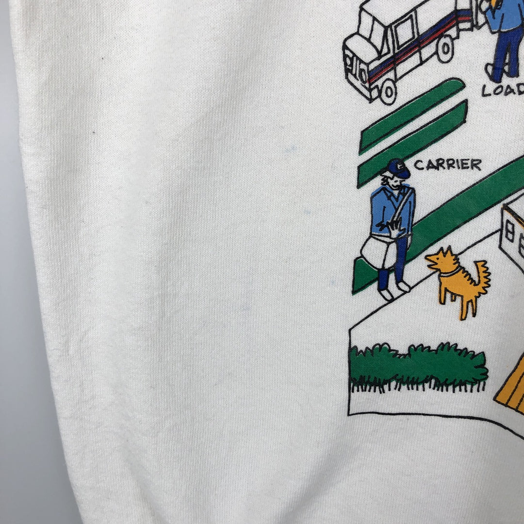 Vintage 80'S Fruit of the Loom printed sweatshirt, made in the USA, size M for men cotton white type Vintage Second Hand