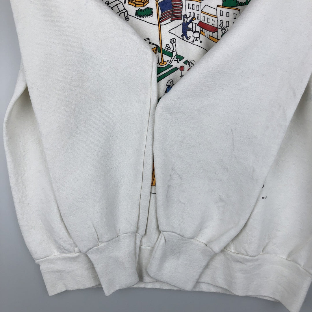 Vintage 80'S Fruit of the Loom printed sweatshirt, made in the USA, size M for men cotton white type Vintage Second Hand
