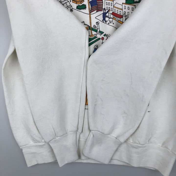 Vintage 80'S Fruit of the Loom printed sweatshirt, made in the USA, size M for men cotton white type Vintage Second Hand