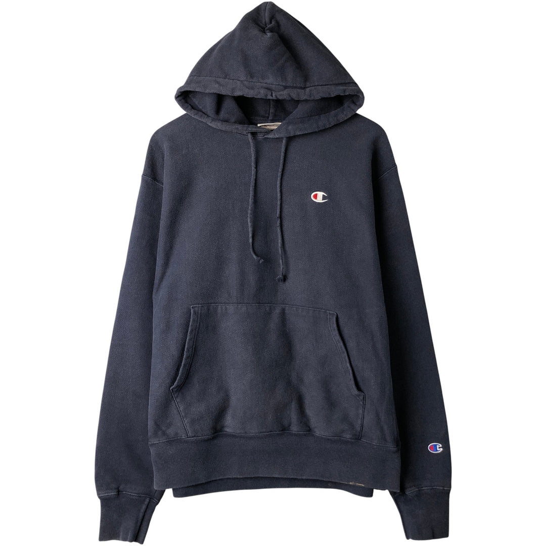 Champion REVERSE WEAVE Reverse Weave College Sweat Pullover Hoodie Men's L size cotton navy blue type Vintage Second Hand