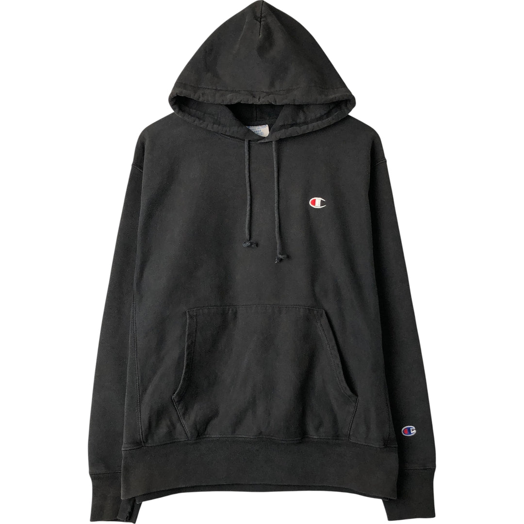 Champion REVERSE WEAVE Reverse Weave Sweat Pullover Hoodie Men's L size cotton black type Vintage Second Hand