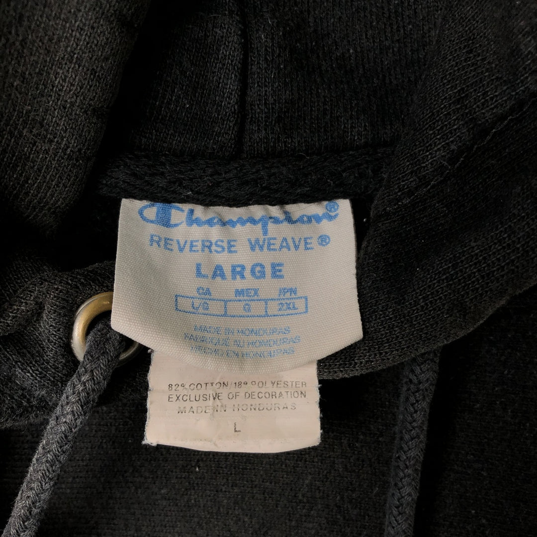 Champion REVERSE WEAVE Reverse Weave Sweat Pullover Hoodie Men's L size cotton black type Vintage Second Hand