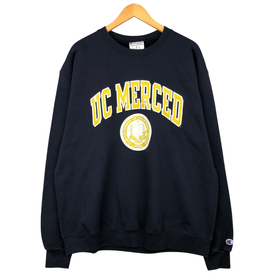 Champion Authentic Athletics Wear College Sweatshirt, Men's XL cotton navy blue type Vintage Second Hand