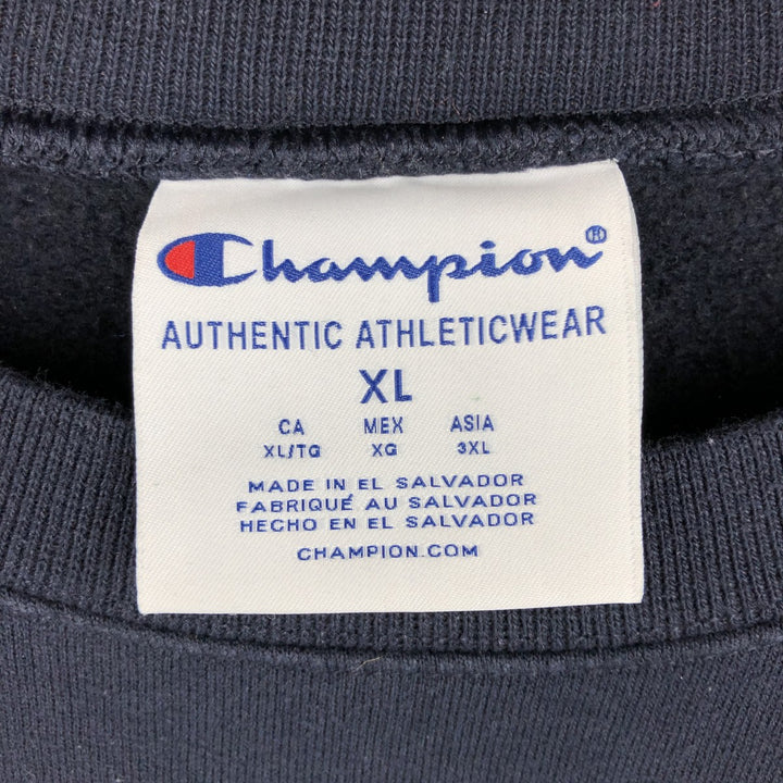 Champion Authentic Athletics Wear College Sweatshirt, Men's XL cotton navy blue type Vintage Second Hand