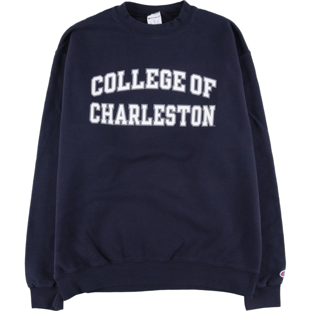Champion College Sweatshirt, Men's Size L cotton navy blue type Vintage Second Hand
