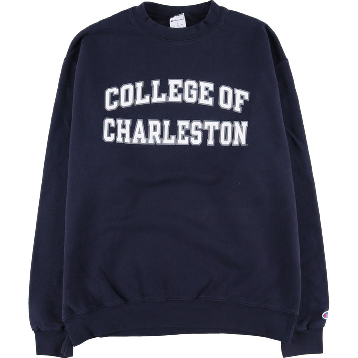 Champion College Sweatshirt, Men's Size L cotton navy blue type Vintage Second Hand