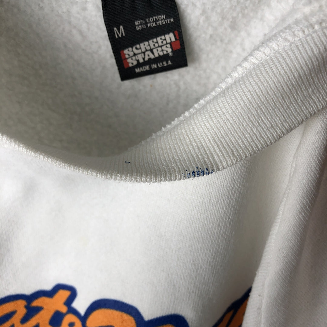 80'S Screen Stars Late Show with David Letterman Print Sweatshirt, Men's Size Medium cotton white type Vintage Second Hand