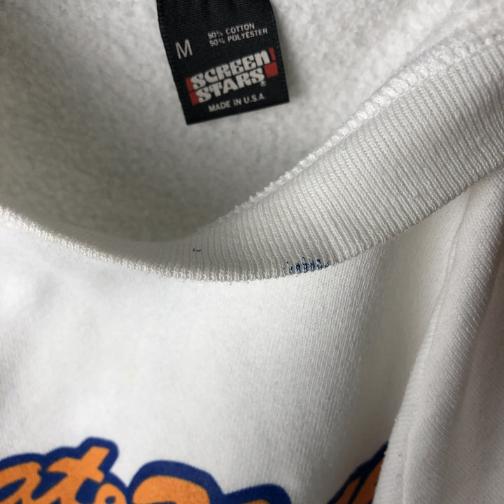 80'S Screen Stars Late Show with David Letterman Print Sweatshirt, Men's Size Medium cotton white type Vintage Second Hand