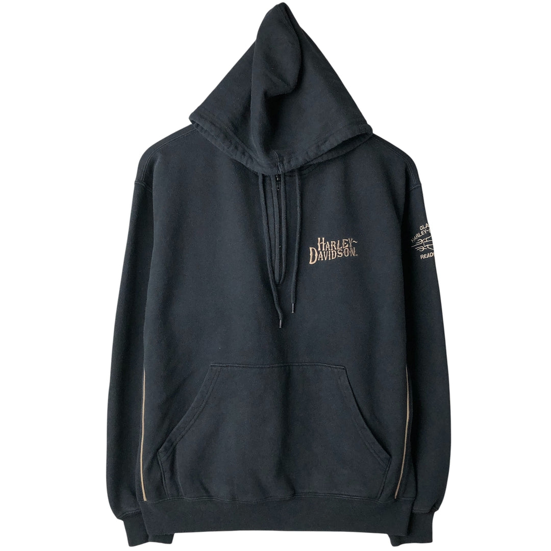 2000'S Harley-Davidson Advertising Pullover Hoodie, Men's Size Medium cotton black type Vintage Second Hand