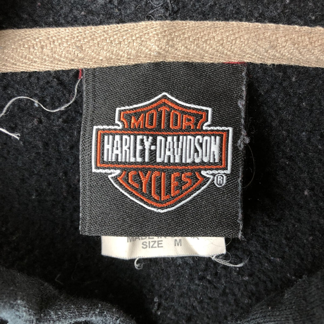 2000'S Harley-Davidson Advertising Pullover Hoodie, Men's Size Medium cotton black type Vintage Second Hand