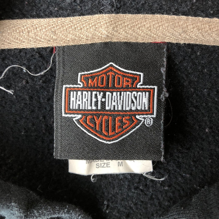 2000'S Harley-Davidson Advertising Pullover Hoodie, Men's Size Medium cotton black type Vintage Second Hand