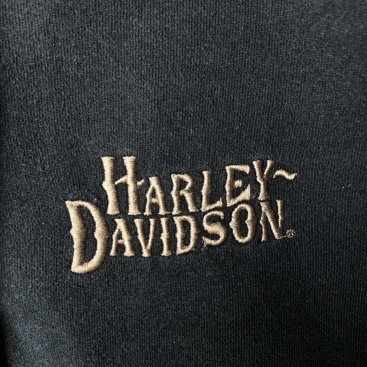 2000'S Harley-Davidson Advertising Pullover Hoodie, Men's Size Medium cotton black type Vintage Second Hand