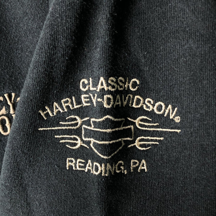 2000'S Harley-Davidson Advertising Pullover Hoodie, Men's Size Medium cotton black type Vintage Second Hand