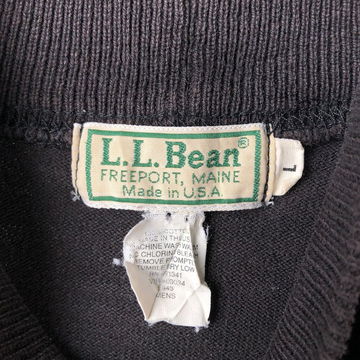 1990'S LL Bean High Neck Sweatshirt, Made in USA, Men's Size L, Vintage cotton brown type Vintage Second Hand