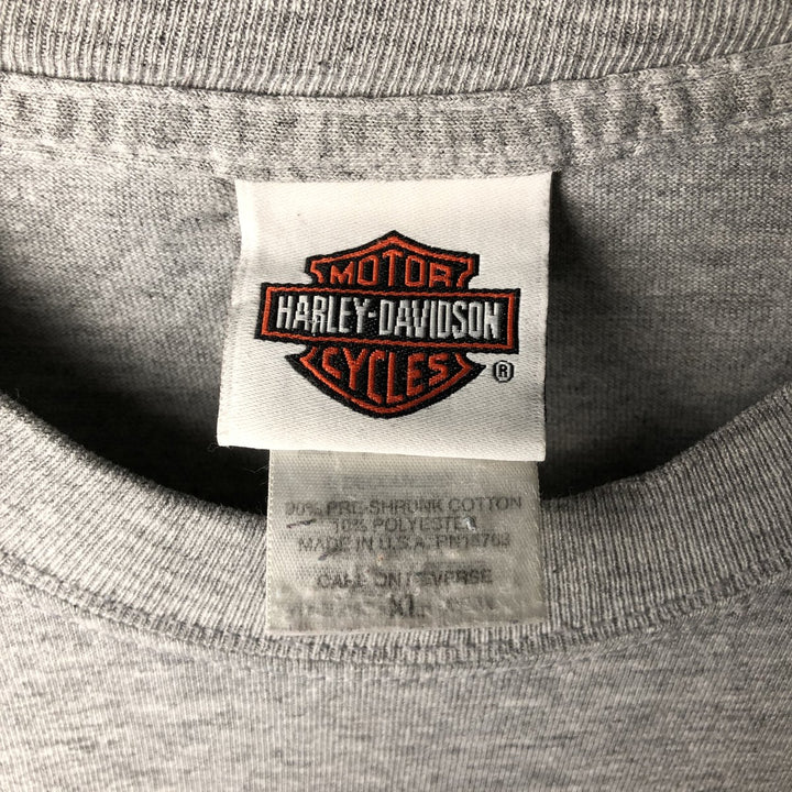 Harley-Davidson Long Sleeve T-Shirt Made in USA Men's XL cotton gray type Vintage Second Hand