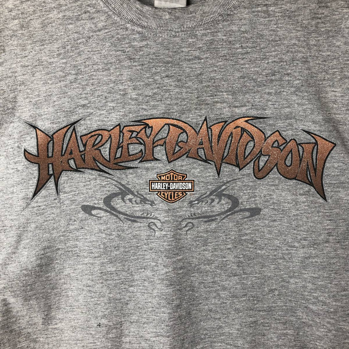 Harley-Davidson Long Sleeve T-Shirt Made in USA Men's XL cotton gray type Vintage Second Hand