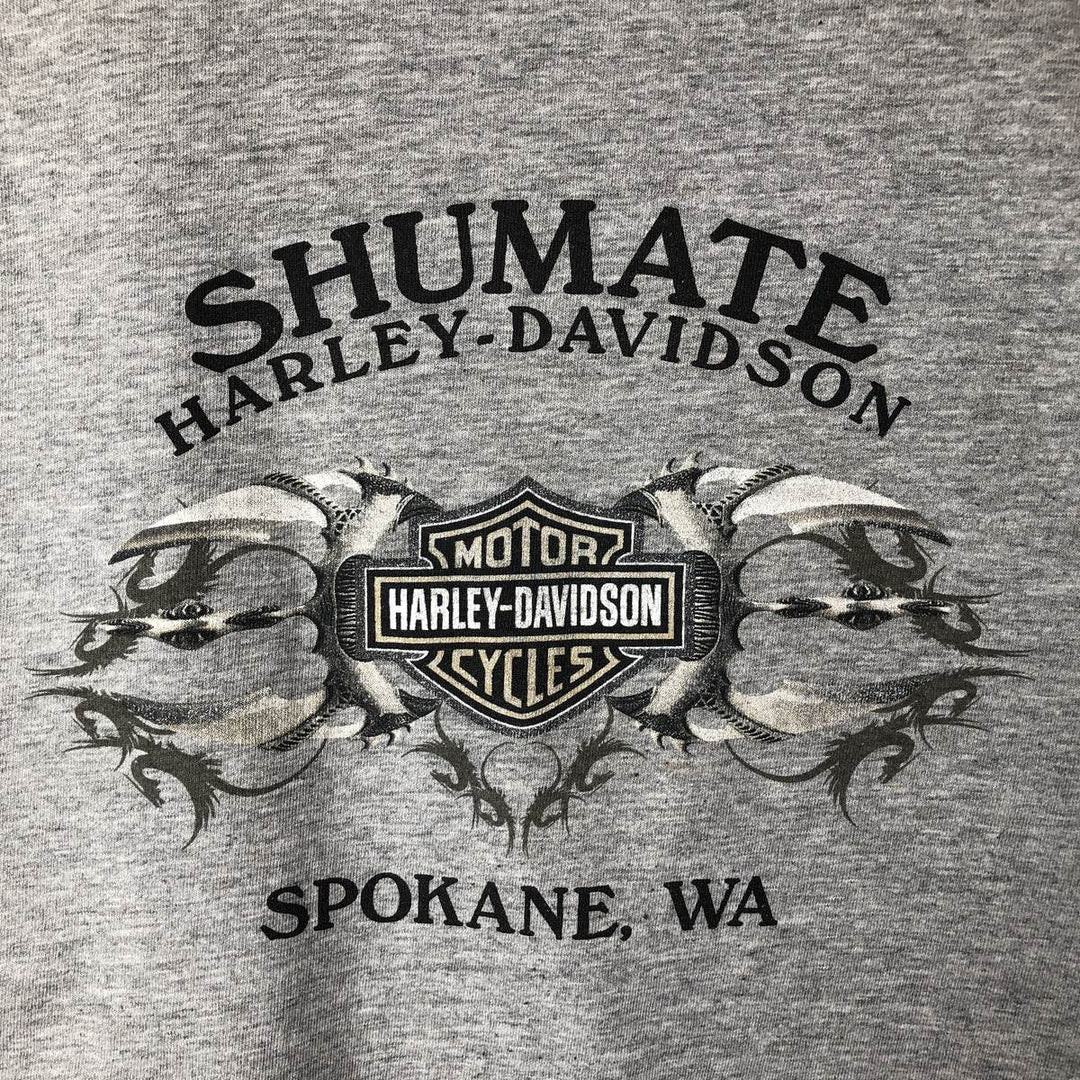 Harley-Davidson Long Sleeve T-Shirt Made in USA Men's XL cotton gray type Vintage Second Hand