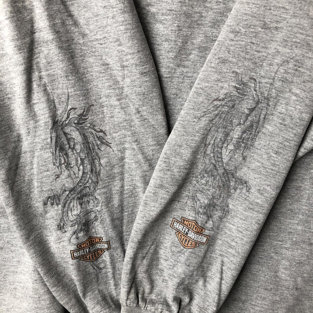 Harley-Davidson Long Sleeve T-Shirt Made in USA Men's XL cotton gray type Vintage Second Hand